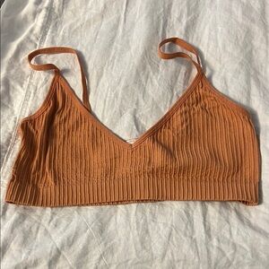 Women's Ribbed Bralette - Tan